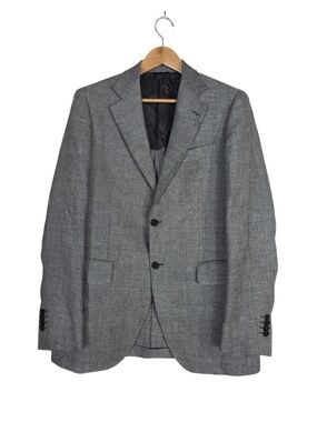 Tombolini Wool & linen blend Grey Textured Men's Sport Coat - Two-Button Blazer
